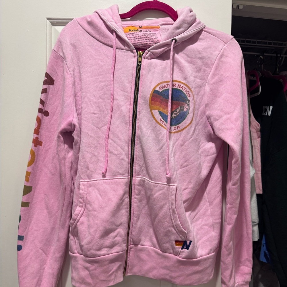 Aviator Nation Pink Zip-Up Kids Jacket